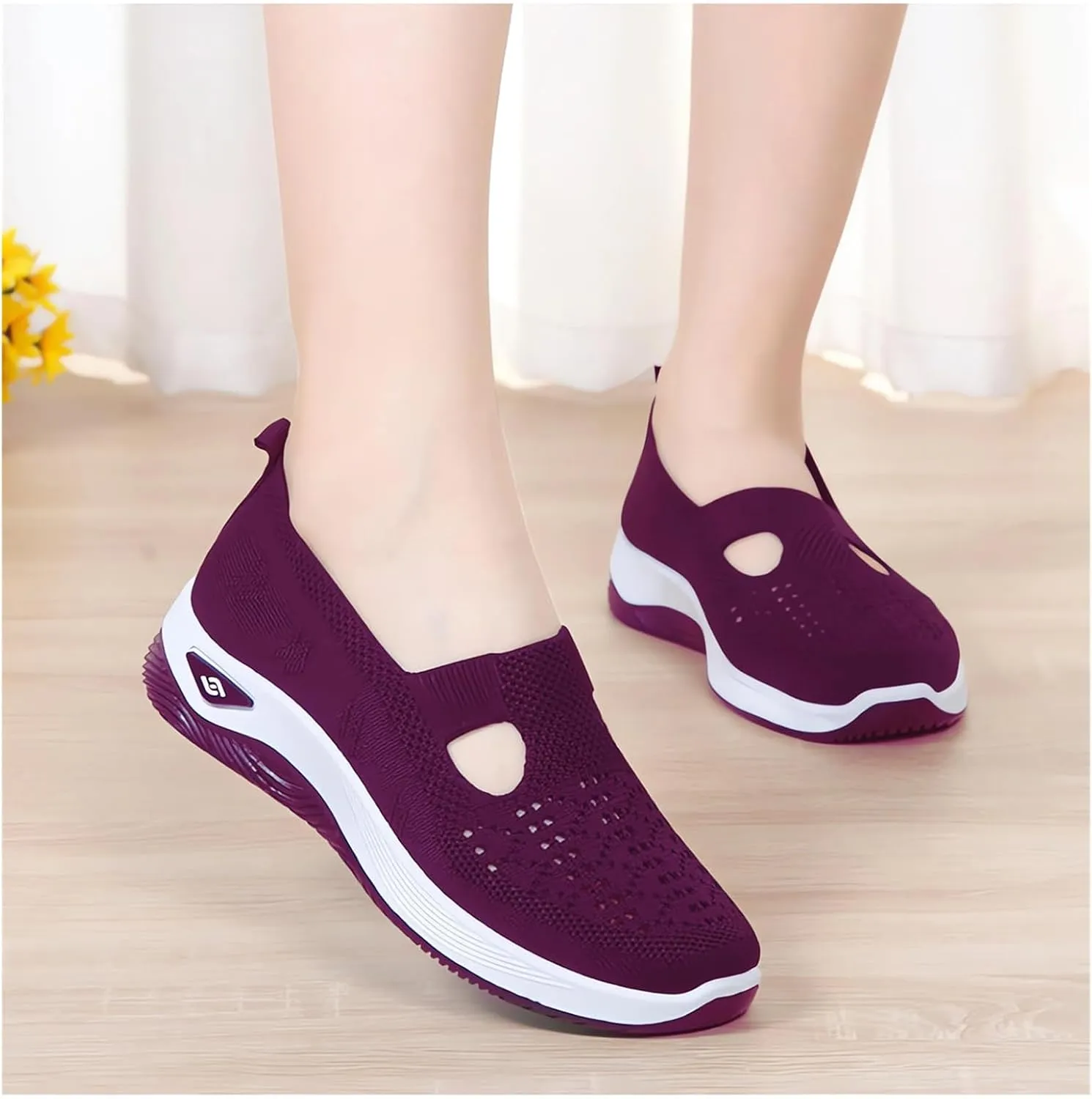 Women's Athletic Walking Shoes Arch Support Non Slip Work Shoes Slip On Casual Mesh-Comfortable Tennis Workout Sneakers Orthopedic Breathable Soft Shoes Athletic Fashion Sneakers