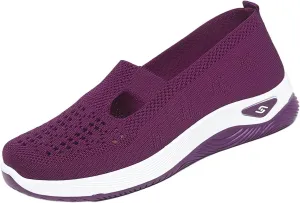 Women's Athletic Walking Shoes Arch Support Non Slip Work Shoes Slip On Casual Mesh-Comfortable Tennis Workout Sneakers Orthopedic Breathable Soft Shoes Athletic Fashion Sneakers