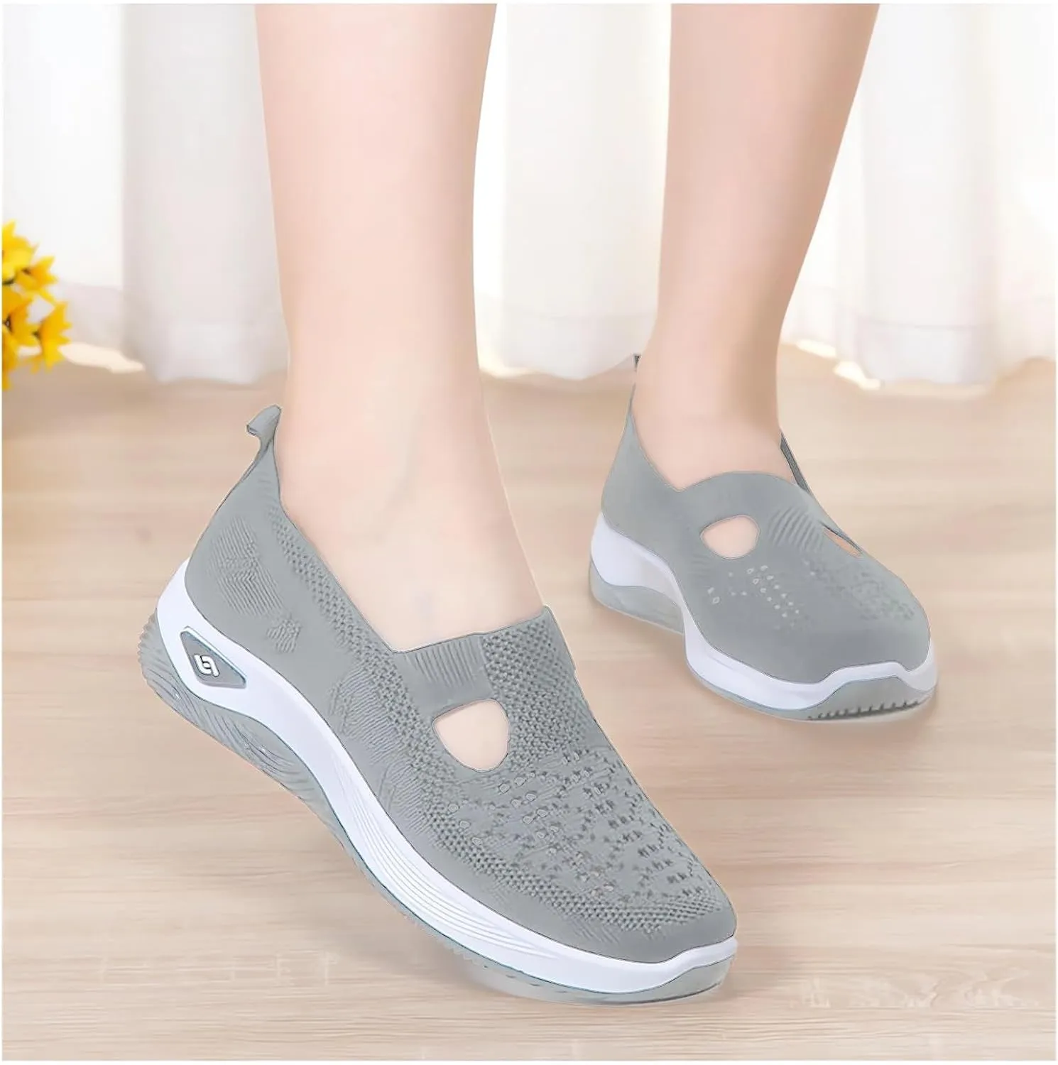 Women's Athletic Walking Shoes Arch Support Non Slip Work Shoes Slip On Casual Mesh-Comfortable Tennis Workout Sneakers Orthopedic Breathable Soft Shoes Athletic Fashion Sneakers