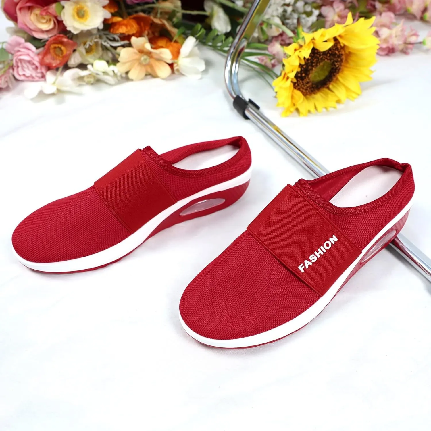 Women's Backless Slip on Mesh Sneakers Shoes Womens Tennis Shoes Loafers Black Casual Shoes Women's Fashion Sneakers Brown Tennis Shoe Loafers Shoe