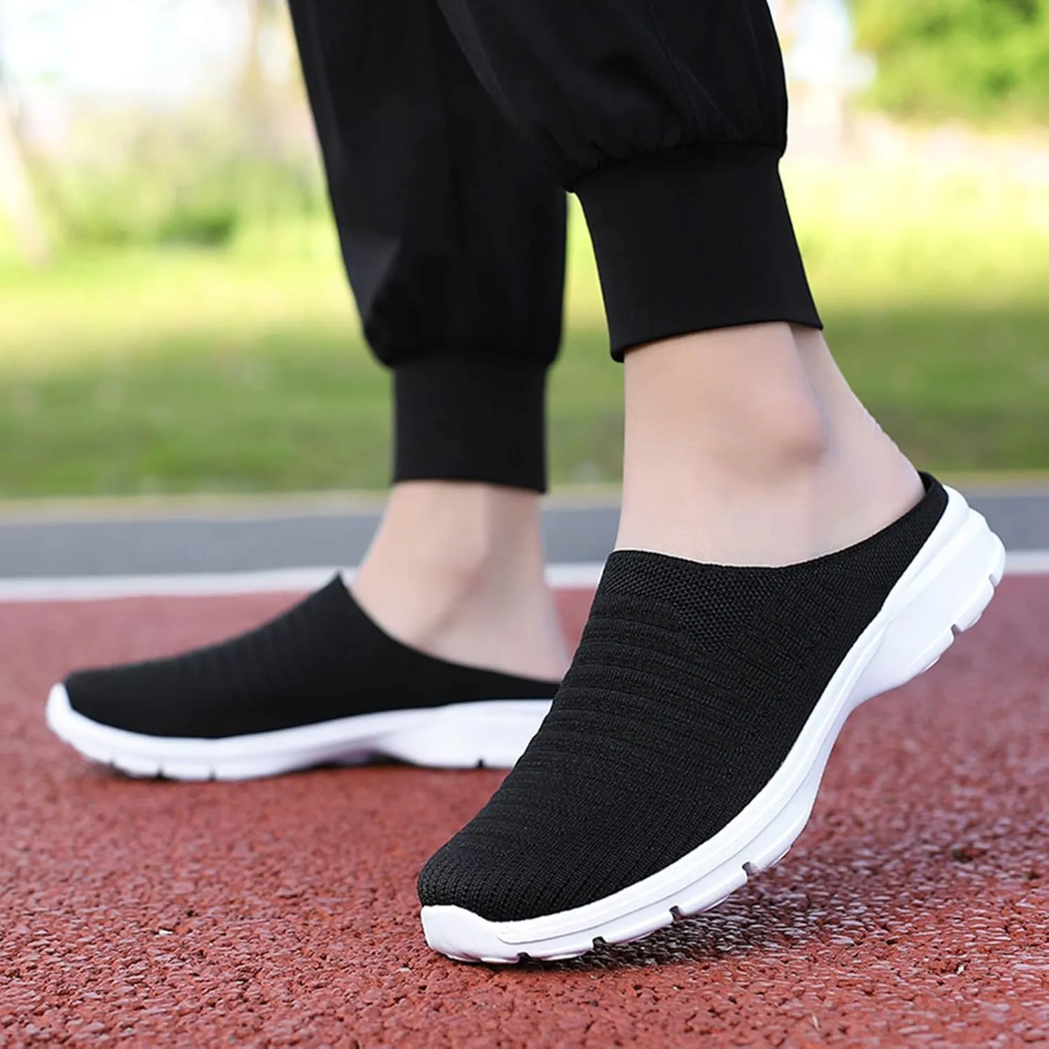 Women's Backless Slip on Mesh Sneakers Shoes Womens Tennis Shoes Loafers Black Casual Shoes Women's Fashion Sneakers Brown Tennis Shoe Loafers Shoe
