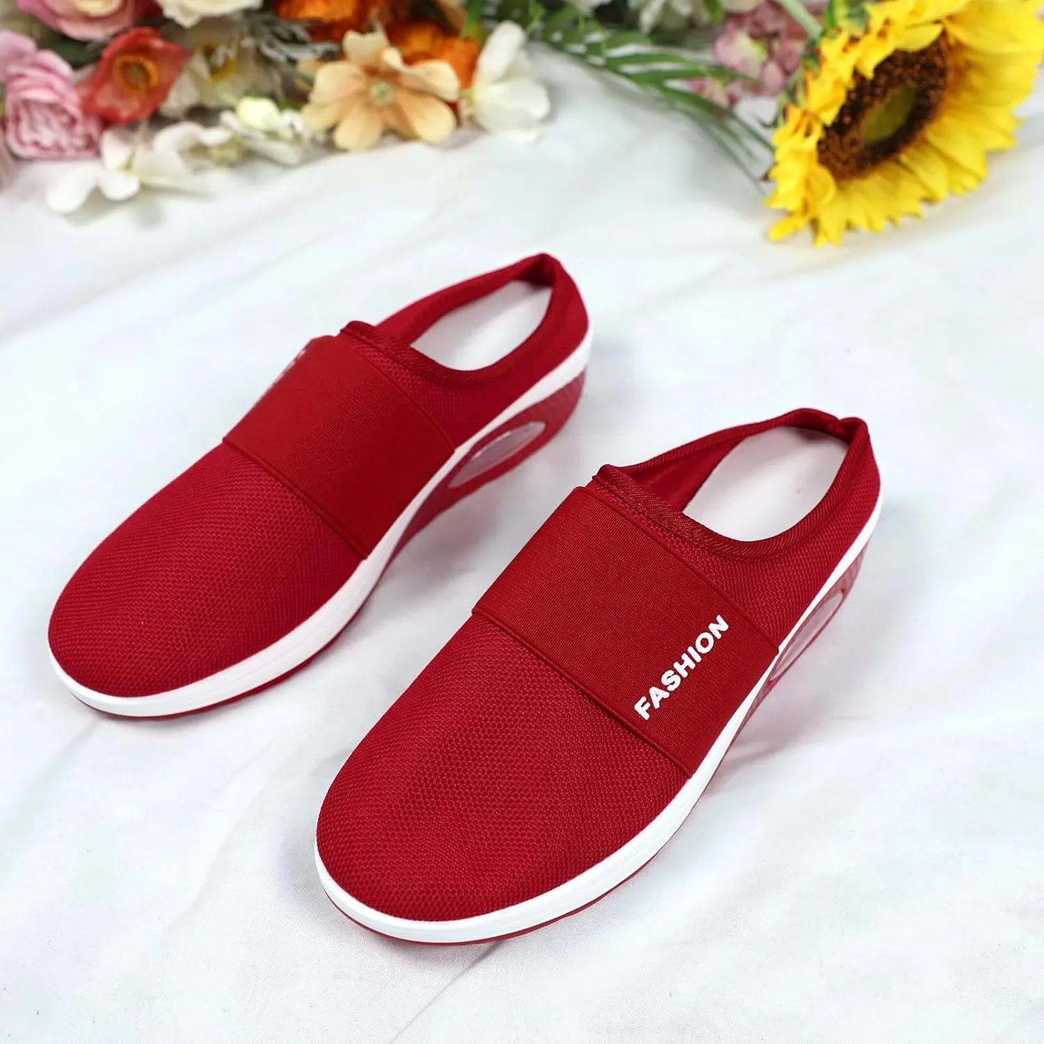 Women's Backless Slip on Mesh Sneakers Shoes Womens Tennis Shoes Loafers Black Casual Shoes Women's Fashion Sneakers Brown Tennis Shoe Loafers Shoe