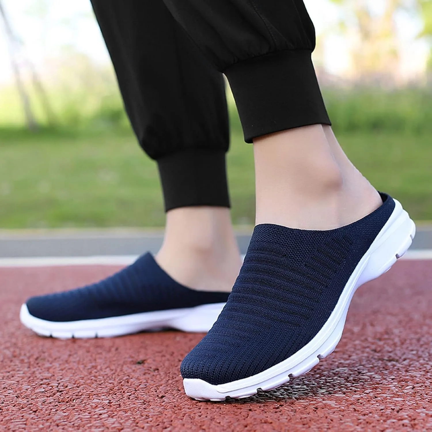 Women's Backless Slip on Mesh Sneakers Shoes Womens Tennis Shoes Loafers Black Casual Shoes Women's Fashion Sneakers Brown Tennis Shoe Loafers Shoe