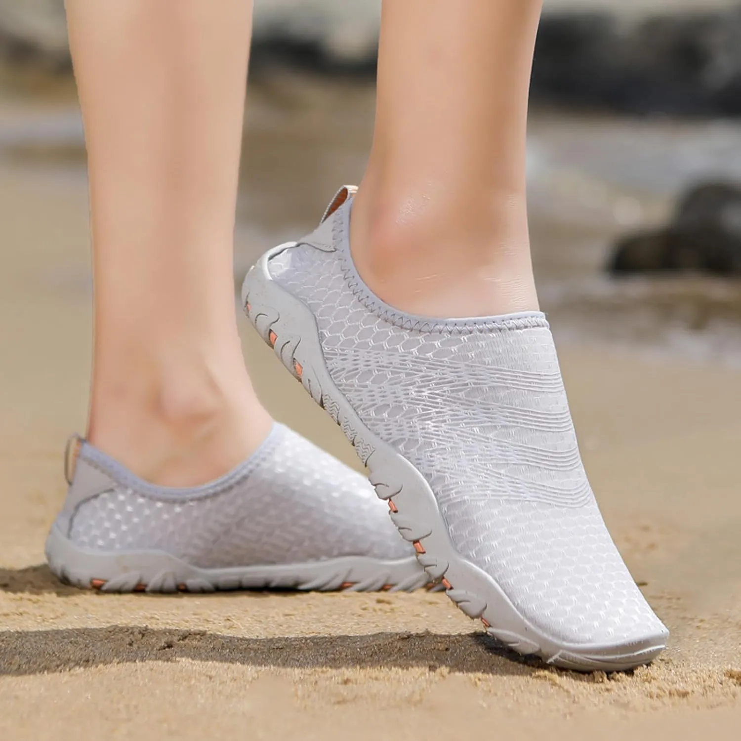 Womens Barefoot Minimalist Shoes Flat Bottomed Non Slip Wading Shoes Slip On Comfortable Grounded Footwear