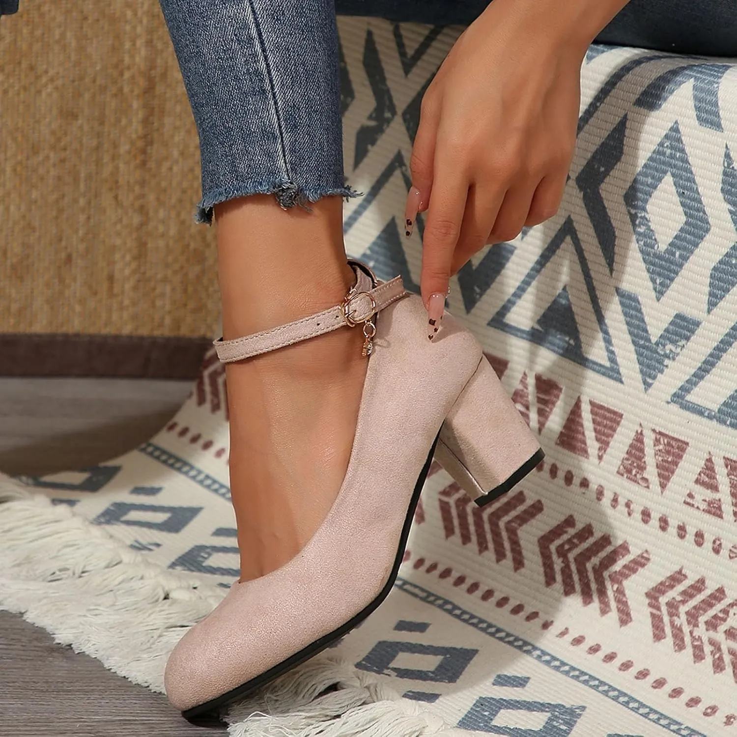 Women's Casual Shoes with Chunky Heel Perfect for Daily Slip On for Comfortable Fit Shoes for Men Casual Walking