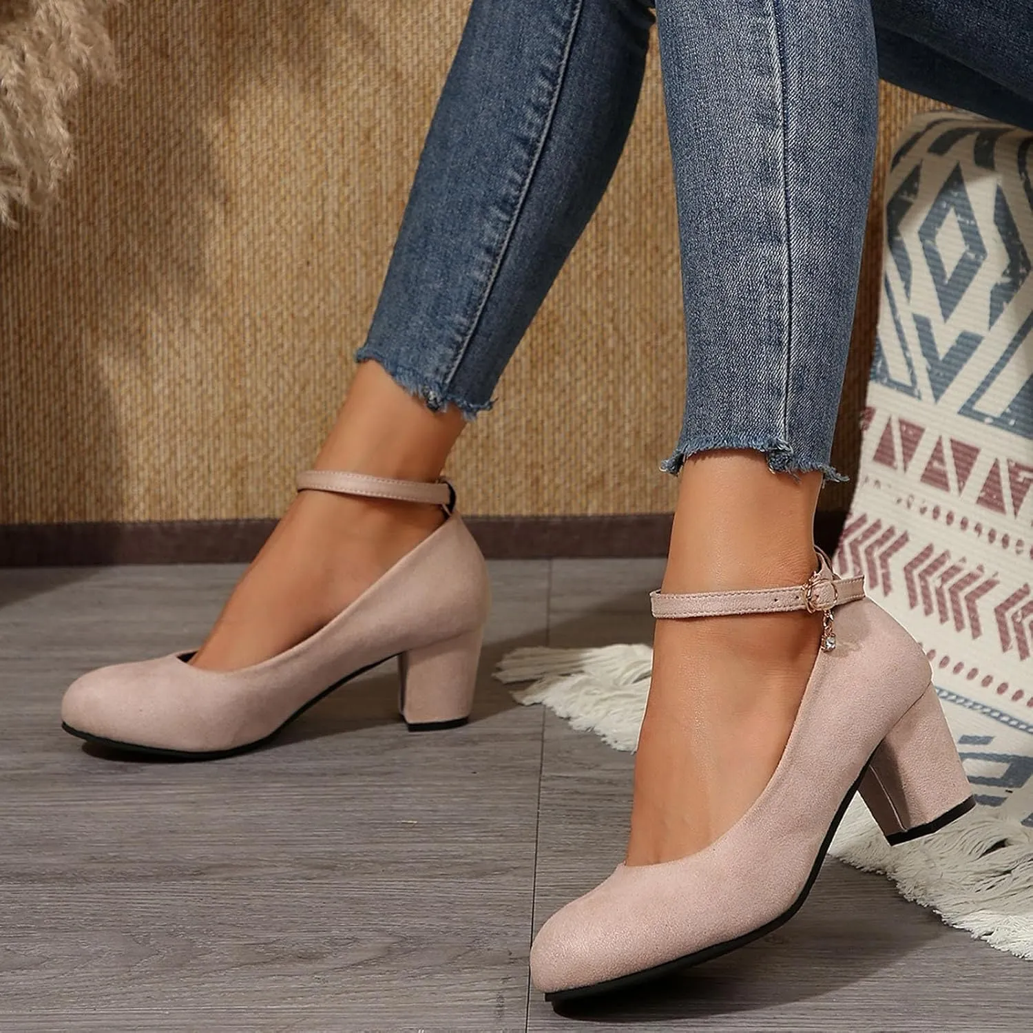 Women's Casual Shoes with Chunky Heel Perfect for Daily Slip On for Comfortable Fit Shoes for Men Casual Walking