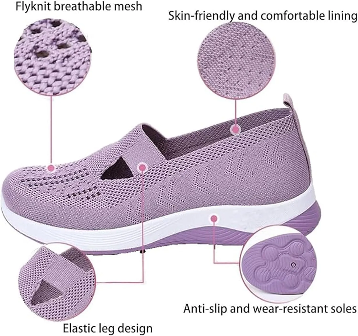 Women's Comfy Orthopedic Walking Shoes, 2025 New Orthopedic Comfortable Mesh Breathable Slip On Arch Support Non-Slip Sneakers