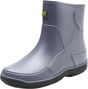 Womens Rain Boots Cute Mens Grounded Footwear Fall Booties 2024 Low Heel Slip On Barefoot Shoes Flat Garden Shoes for Women Waterproof Slip-On Knee High Boots