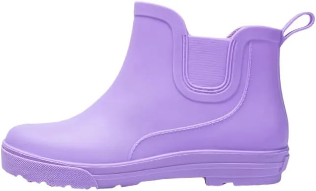Women's rain Boots for Outdoor wear Fashion Women's rain Boots Plus Velvet Warm Waterproof Non-Slip wear-Resistant Adult Water Shoes Solid Color Rubber Shoes