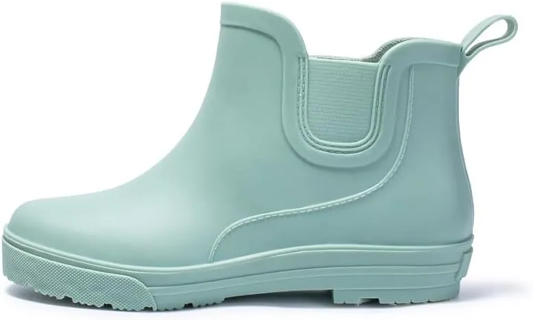 Women's rain Boots for Outdoor wear Fashion Women's rain Boots Plus Velvet Warm Waterproof Non-Slip wear-Resistant Adult Water Shoes Solid Color Rubber Shoes