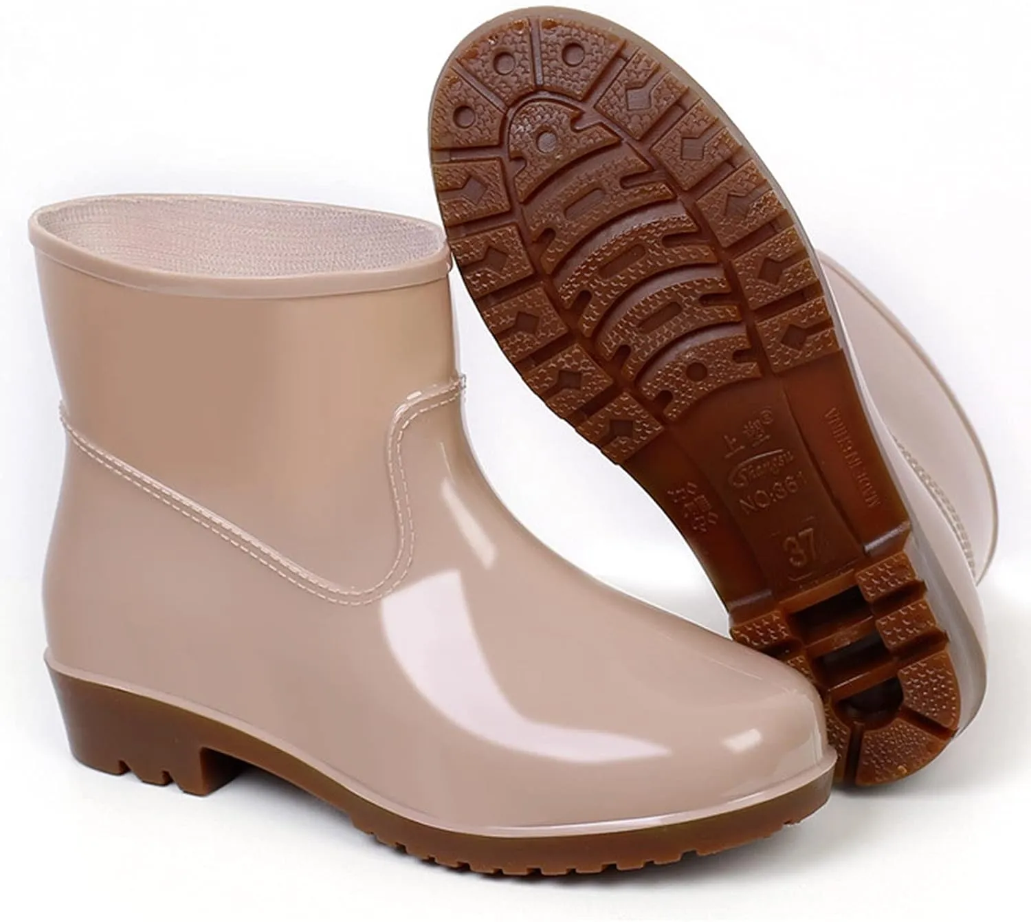 Womens Rain Boots Wide Calf Mens Grounded Footwear Black Booties Barefoot Shoes Casual Fall Women's Rubber Rain Boots Waterproof & Anti-slip Womens Boots Winter