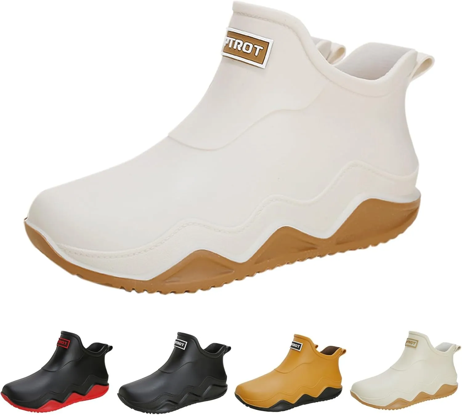 Womens Rain Boots Wide Width Mens Grounded Footwear Women's Black Booties Heels Barefoot Shoes Mens Rain Boots Slip On Non-Slip Rubber Waterproof Mens Boots Casual