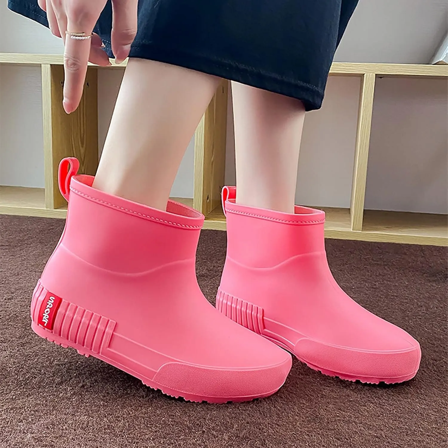 Womens Rain Boots Womens Rubber Boots Slip-On Slip-Resistant for Boating Fishing Gardening Farming Rain Shoes