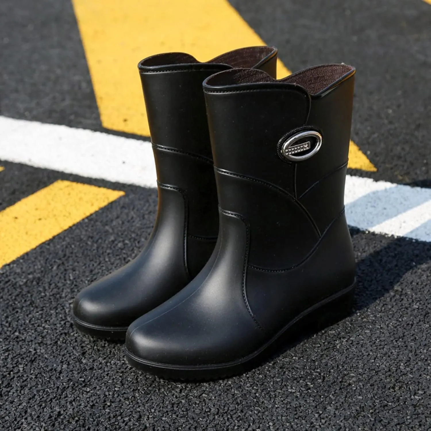 Womens Rubber Boots Womens Rain Boots Slip-Resistant Waterproof for Boating Fishing Gardening Farming Rain Shoes