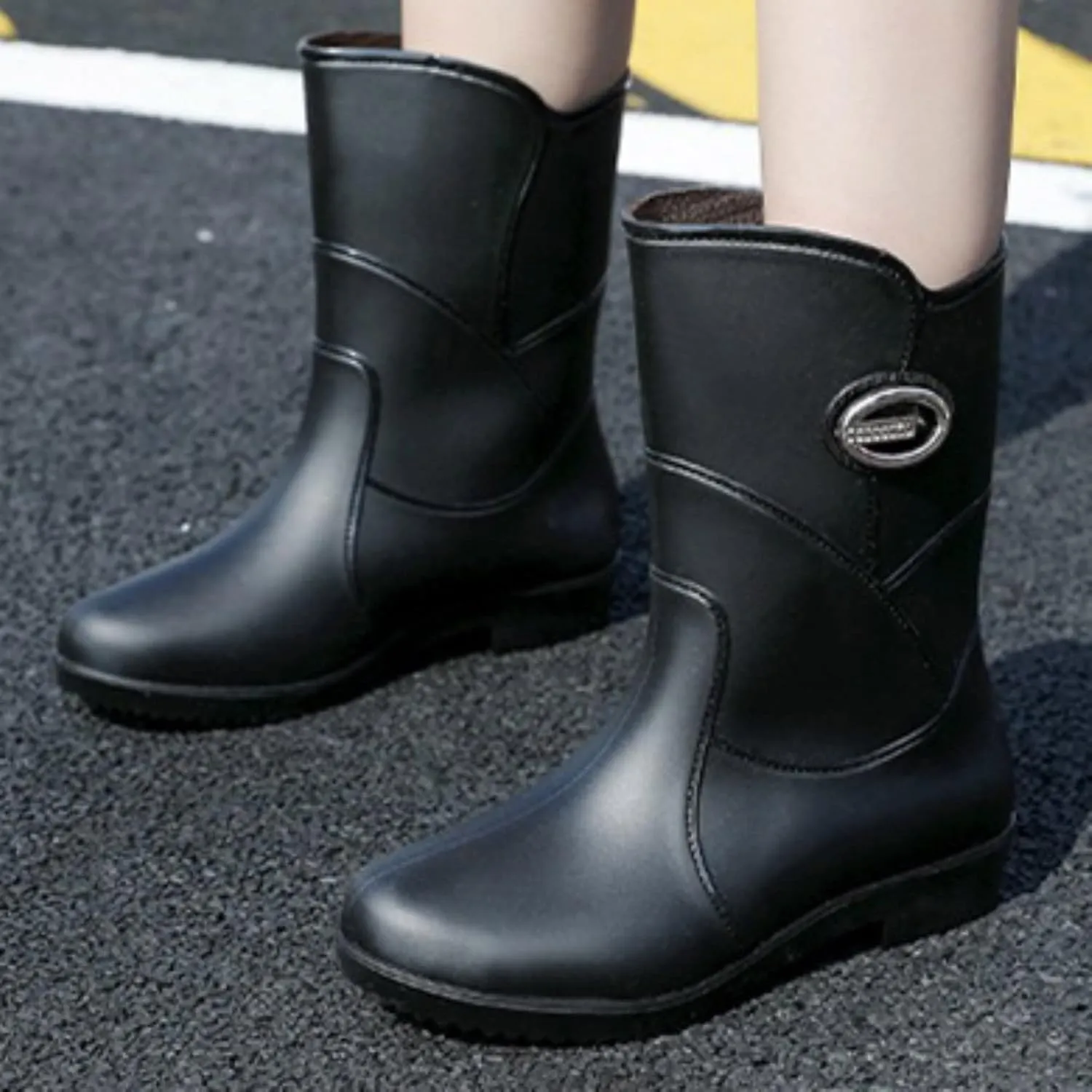 Womens Rubber Boots Womens Rain Boots Slip-Resistant Waterproof for Boating Fishing Gardening Farming Rain Shoes
