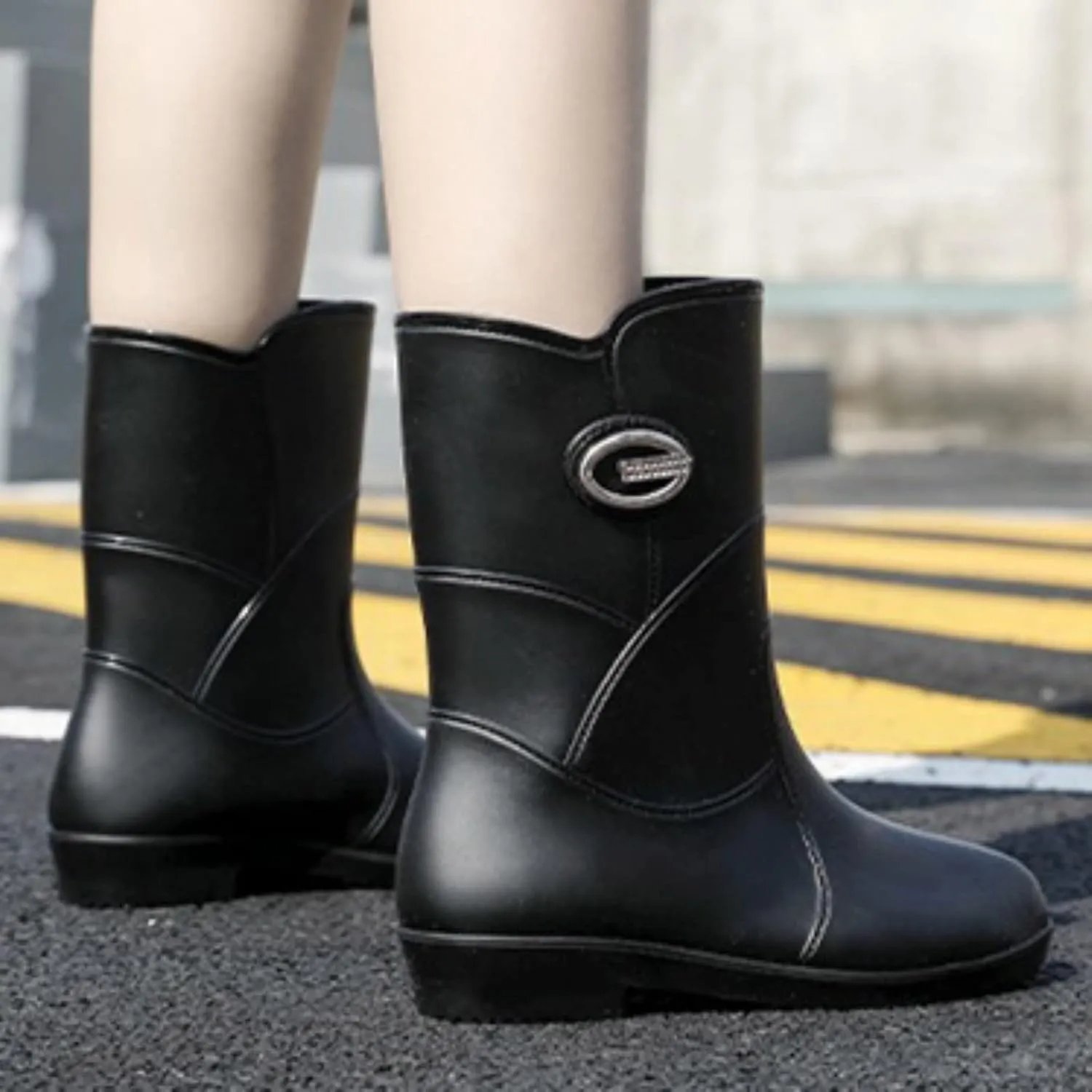 Womens Rubber Boots Womens Rain Boots Slip-Resistant Waterproof for Boating Fishing Gardening Farming Rain Shoes