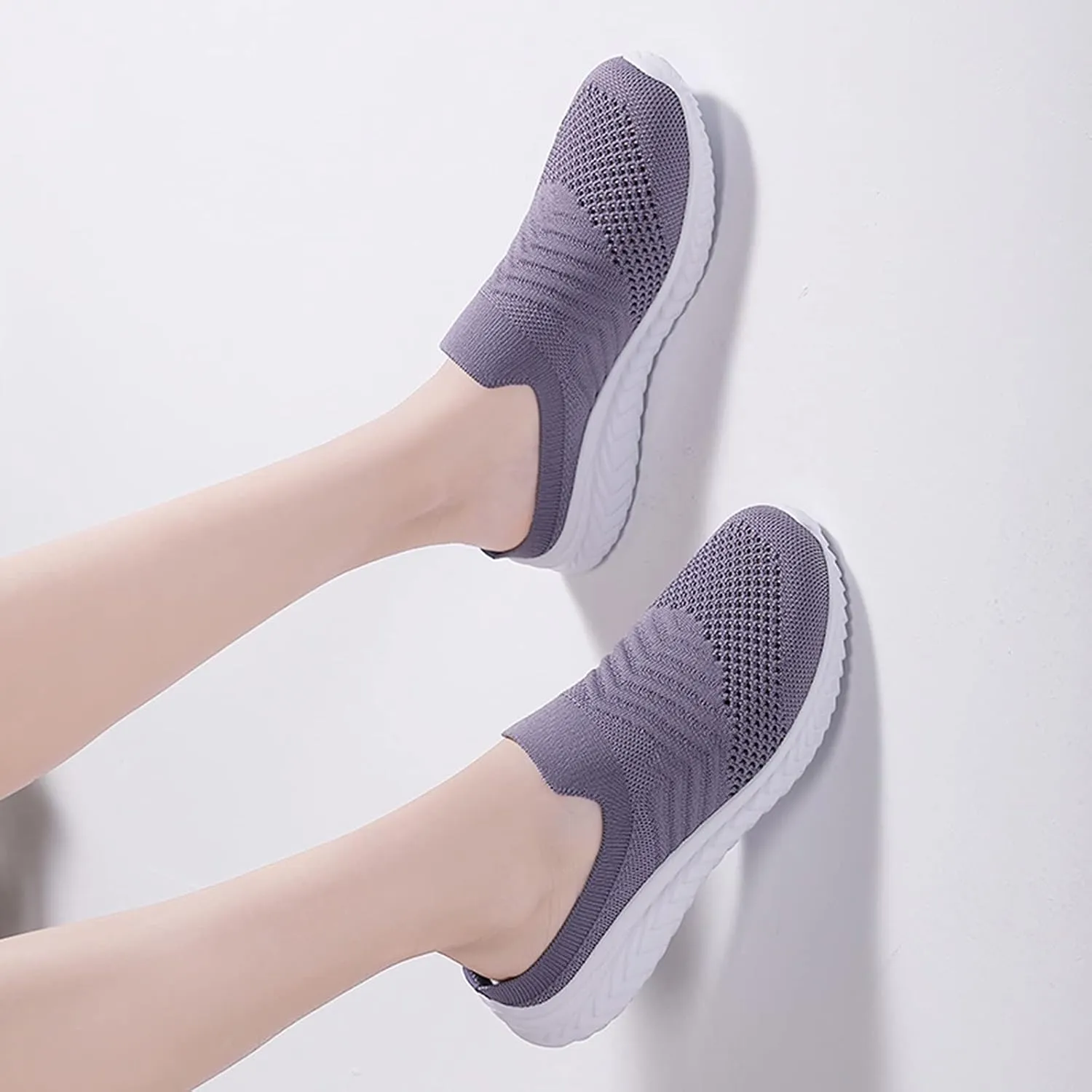 Women's Slip-on Mule Sneakers Lightweight Non Slip Work Shoes Women Flat Feet Men's Shoes Casual White Sneakers White Tennis Shoe White Loafers