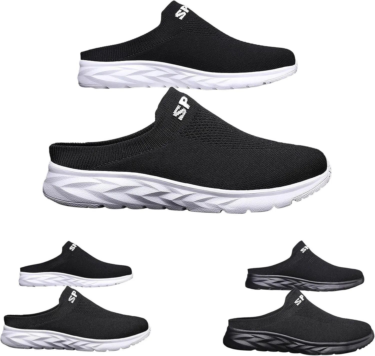 Women's Slip-on Mule Sneakers Lightweight Non Slip Work Shoes Women Flat Feet Men's Shoes Casual White Sneakers White Tennis Shoe White Loafers