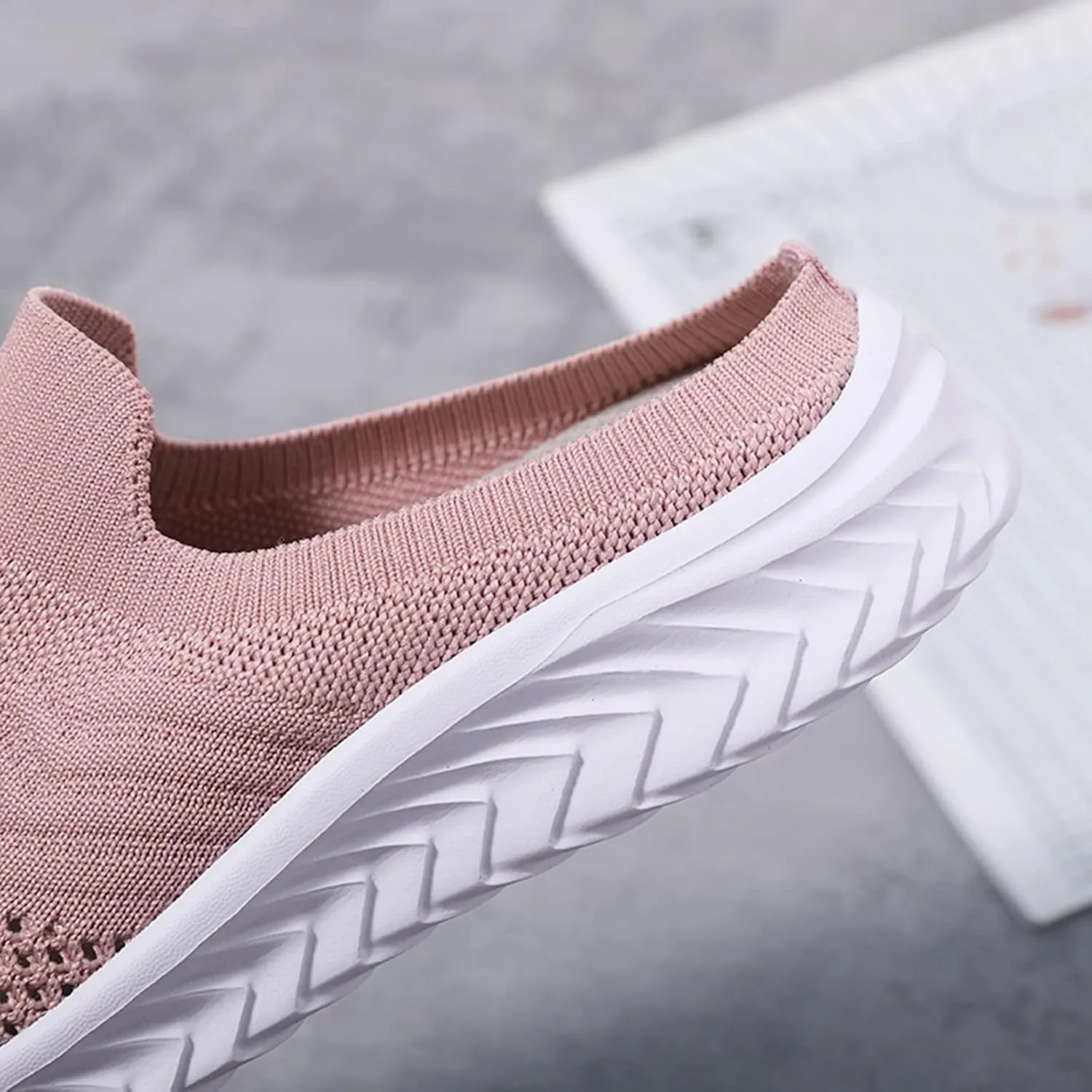 Women's Slip-on Mule Sneakers Lightweight Non Slip Work Shoes Women Flat Feet Men's Shoes Casual White Sneakers White Tennis Shoe White Loafers