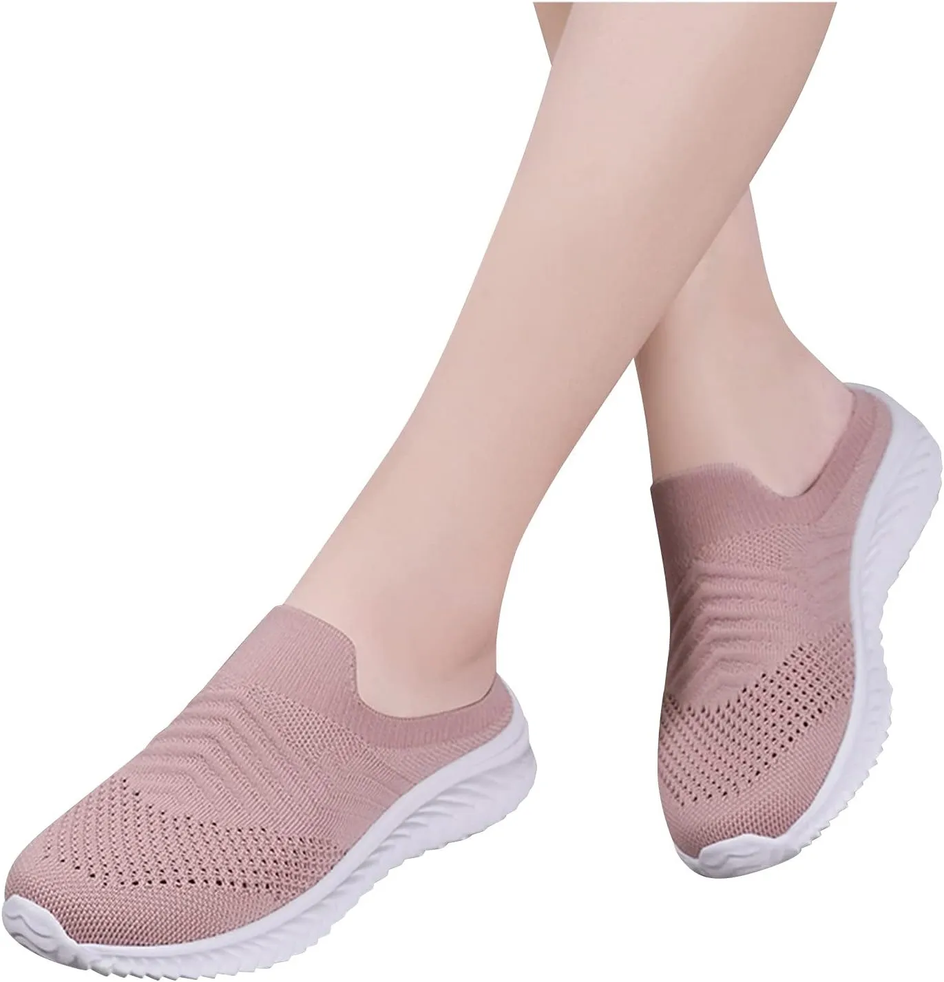 Women's Slip-on Mule Sneakers Lightweight Non Slip Work Shoes Women Flat Feet Men's Shoes Casual White Sneakers White Tennis Shoe White Loafers