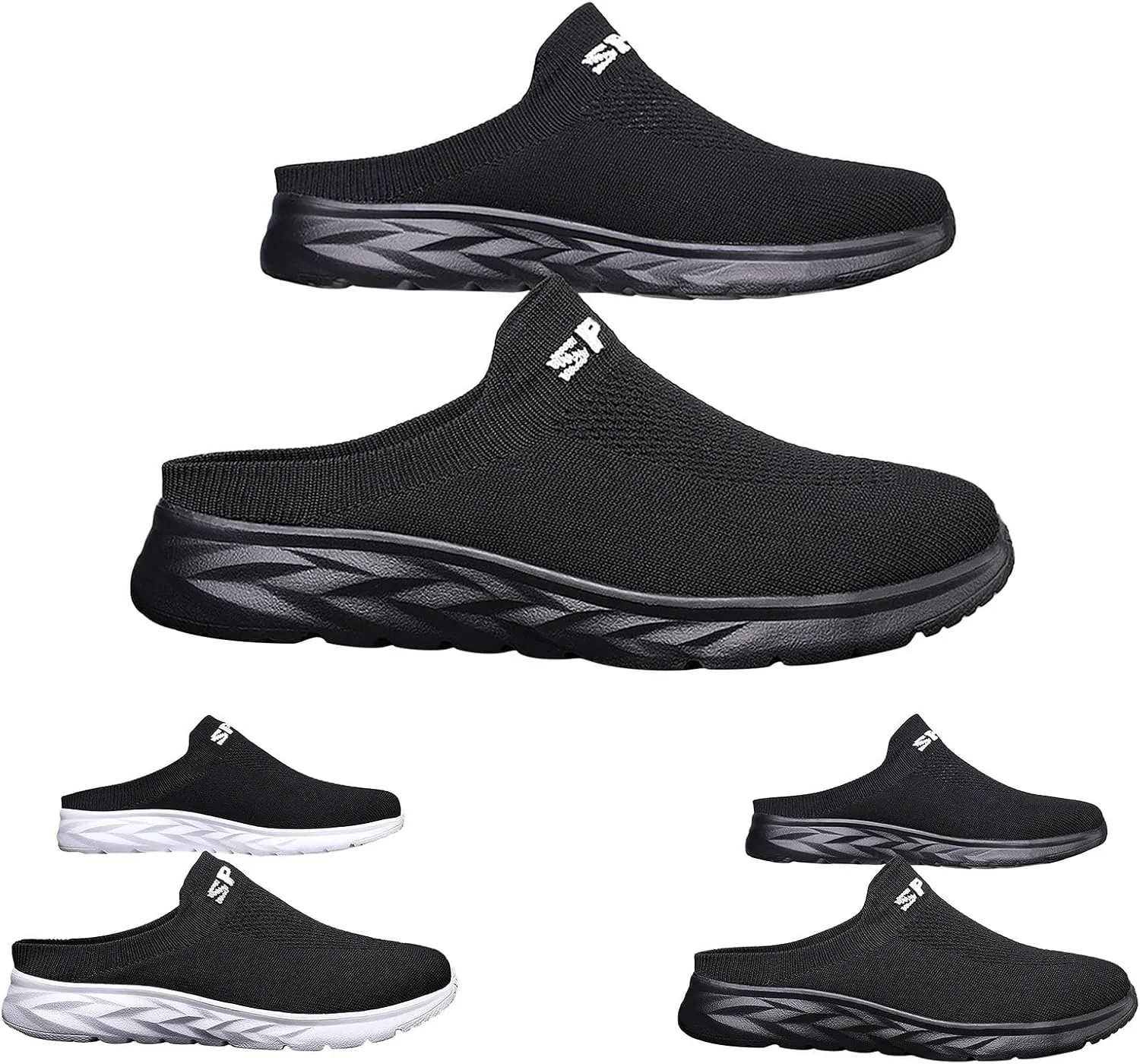 Women's Slip-on Mule Sneakers Lightweight Non Slip Work Shoes Women Flat Feet Men's Shoes Casual White Sneakers White Tennis Shoe White Loafers