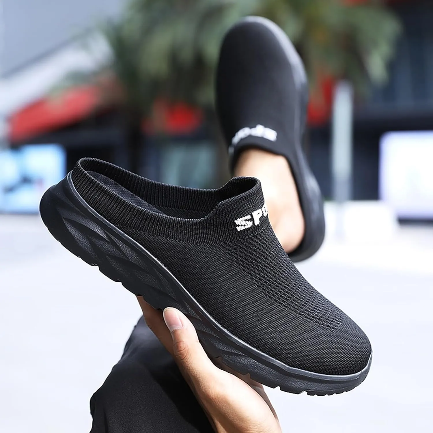 Women's Slip-on Mule Sneakers Lightweight Non Slip Work Shoes Women Flat Feet Men's Shoes Casual White Sneakers White Tennis Shoe White Loafers