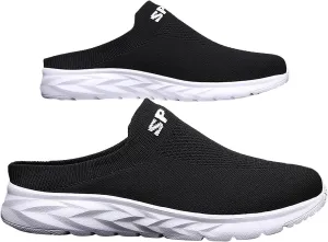 Women's Slip-on Mule Sneakers Lightweight Non Slip Work Shoes Women Flat Feet Men's Shoes Casual White Sneakers White Tennis Shoe White Loafers