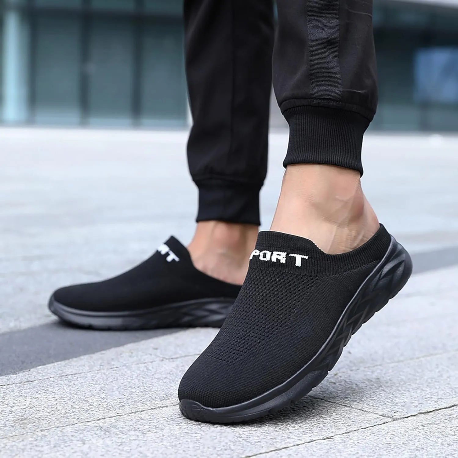 Women's Slip-on Mule Sneakers Lightweight Non Slip Work Shoes Women Flat Feet Men's Shoes Casual White Sneakers White Tennis Shoe White Loafers