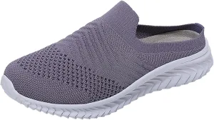 Women's Slip-on Mule Sneakers Lightweight Non Slip Work Shoes Women Flat Feet Men's Shoes Casual White Sneakers White Tennis Shoe White Loafers