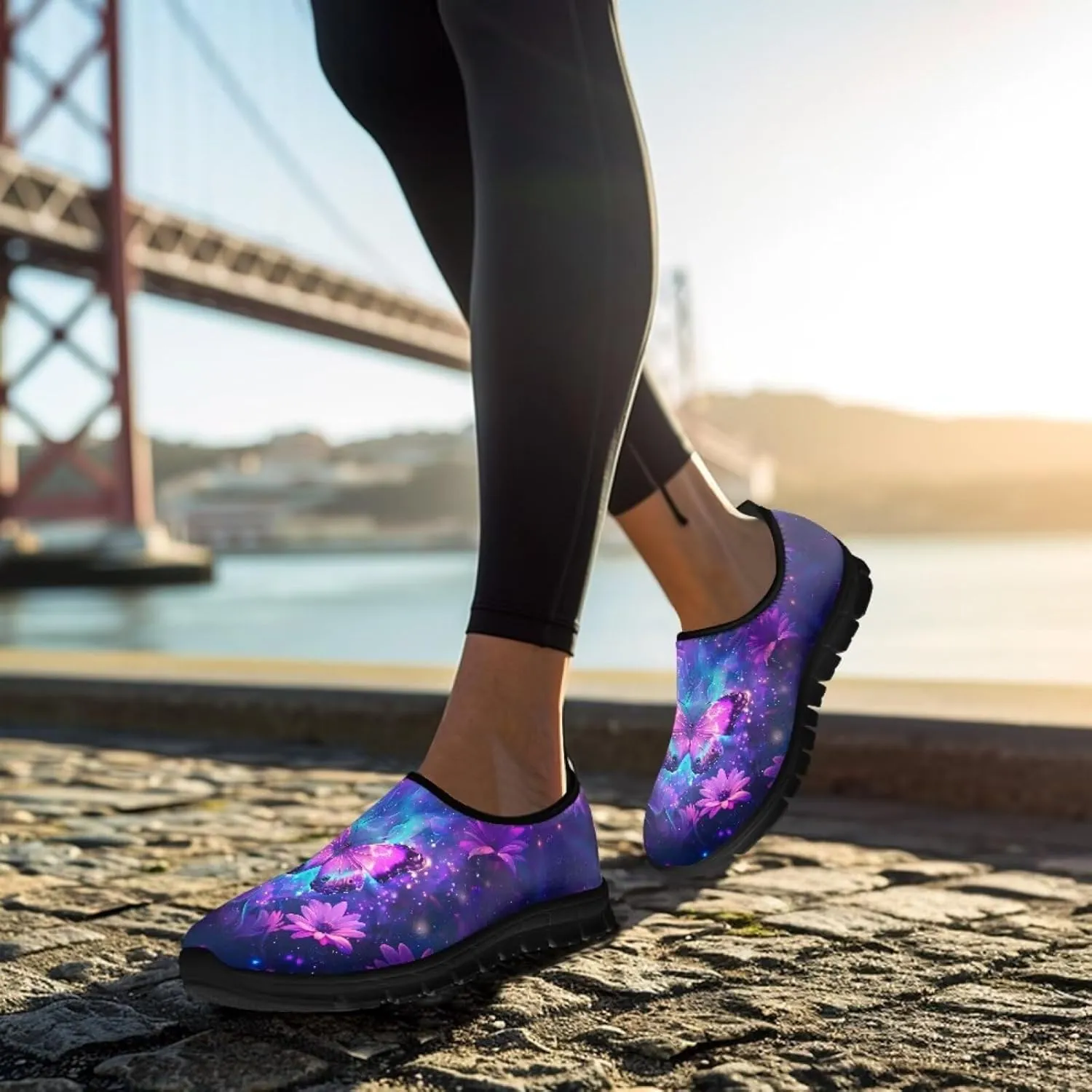 Women's Slip On Walking Shoes Anti Slip Casual Running Stylish Mesh Lightweight Sneakers