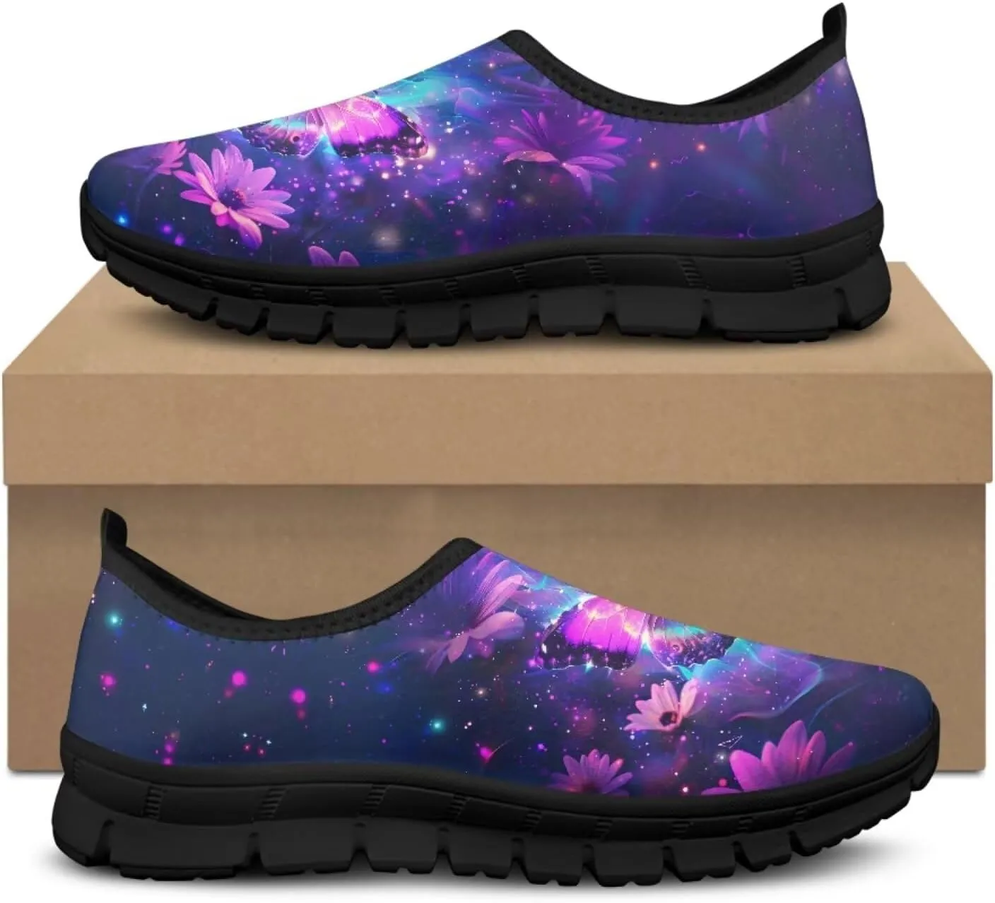 Women's Slip On Walking Shoes Anti Slip Casual Running Stylish Mesh Lightweight Sneakers