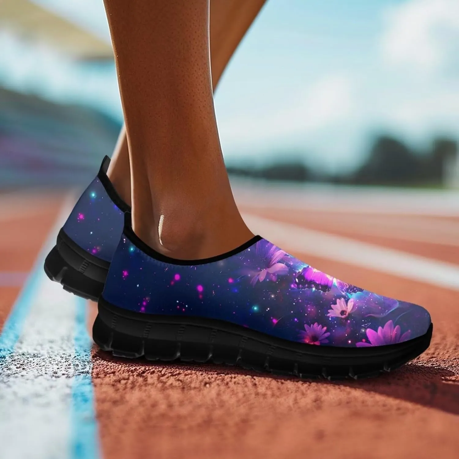Women's Slip On Walking Shoes Anti Slip Casual Running Stylish Mesh Lightweight Sneakers