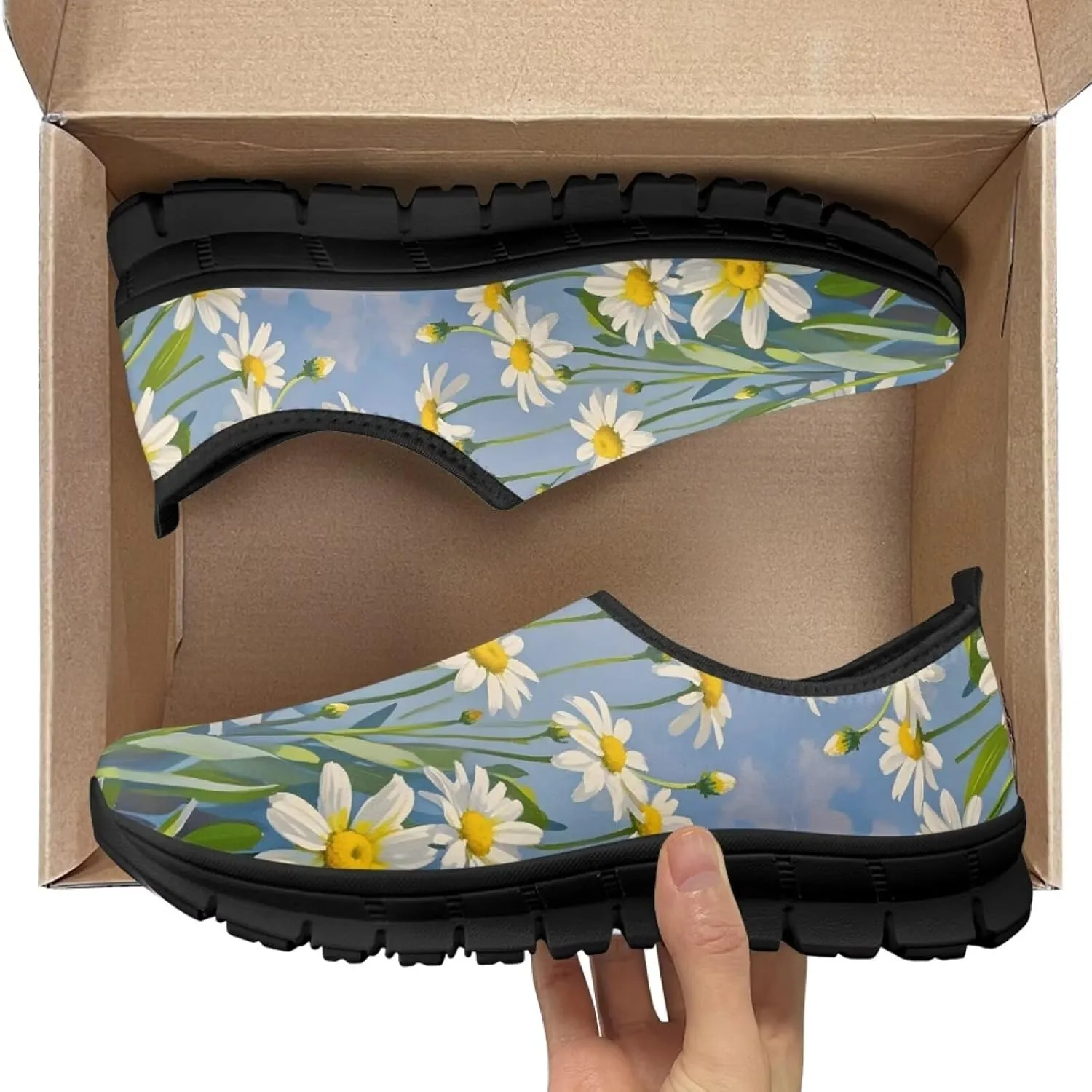 Women's Slip On Walking Shoes Anti Slip Casual Running Stylish Mesh Lightweight Sneakers