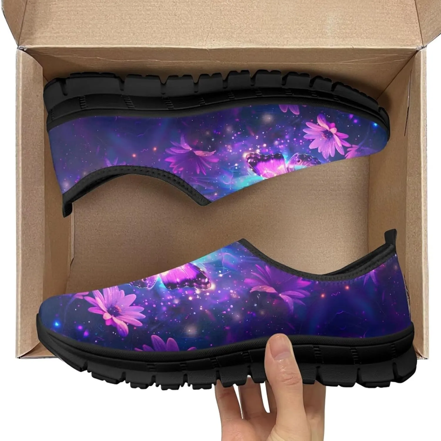 Women's Slip On Walking Shoes Anti Slip Casual Running Stylish Mesh Lightweight Sneakers