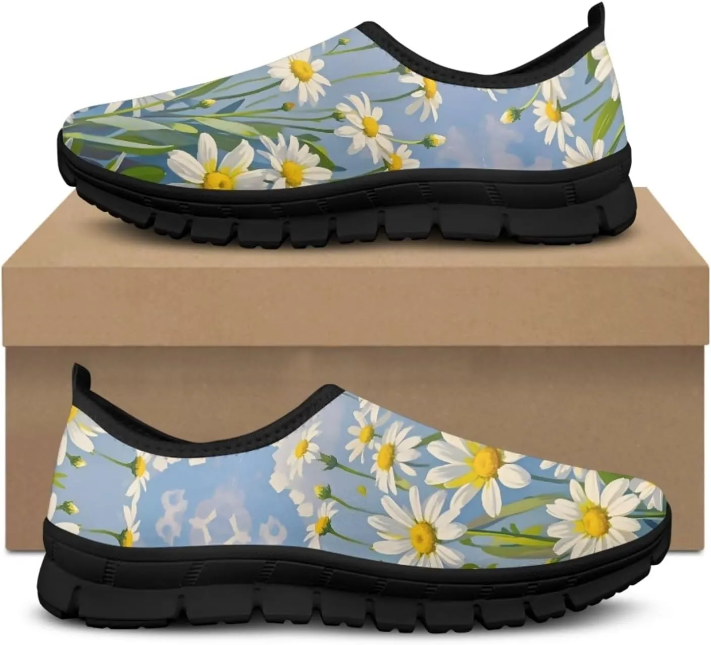 Women's Slip On Walking Shoes Anti Slip Casual Running Stylish Mesh Lightweight Sneakers