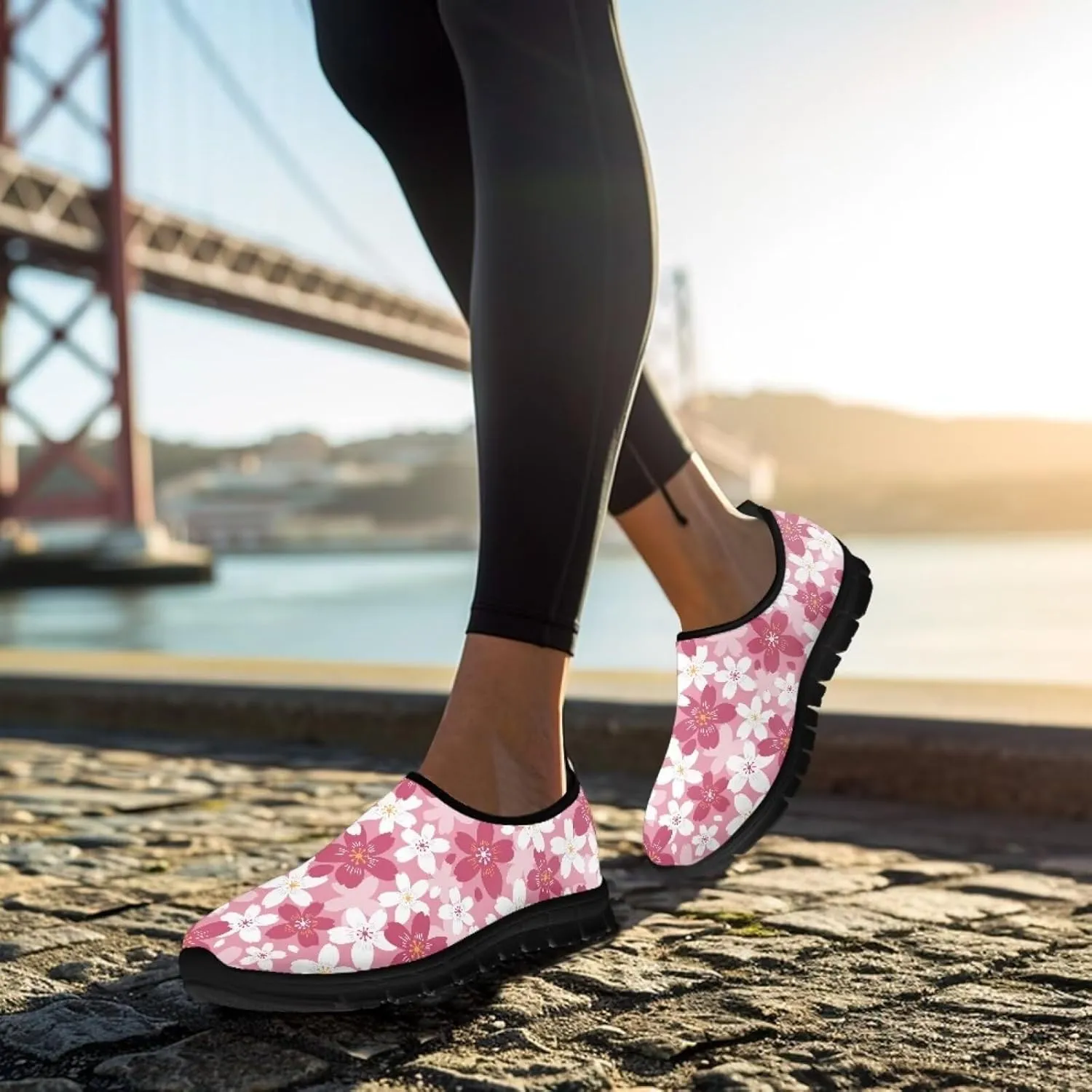 Women's Slip On Walking Shoes Anti Slip Casual Running Stylish Mesh Lightweight Sneakers