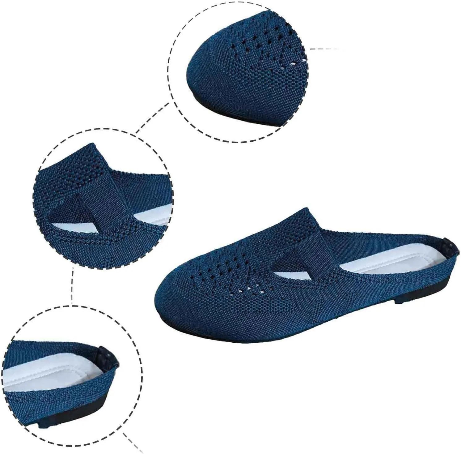 Women's Summer Slippers Comfortable Closed Toe Breathable Mesh Casual Shoes Lightweight For Daily Wear Jeans