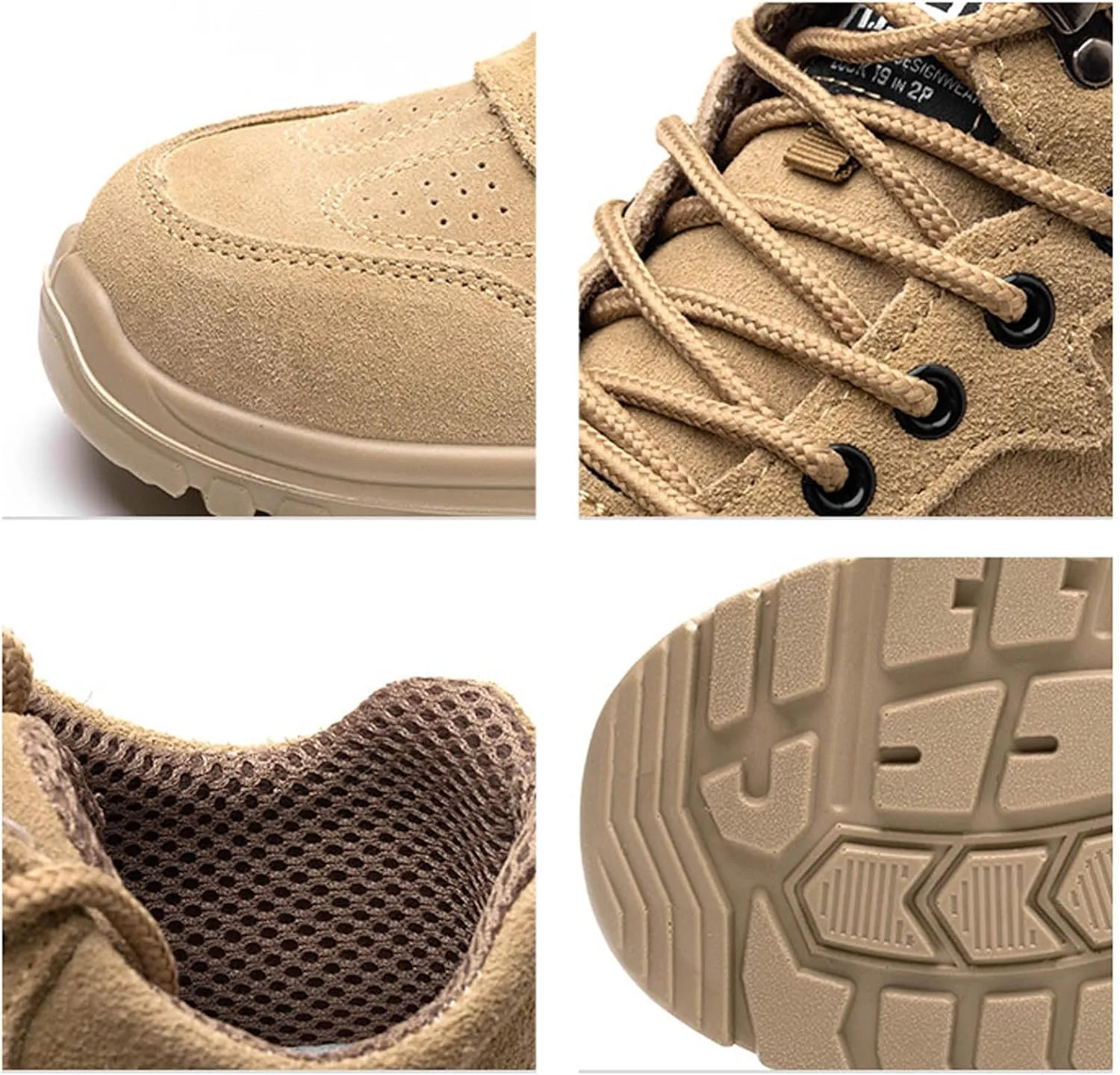 Work Boots for Men Lightweight Tactical Military Boots Suede Leather Safety Steel Toe Work shoes