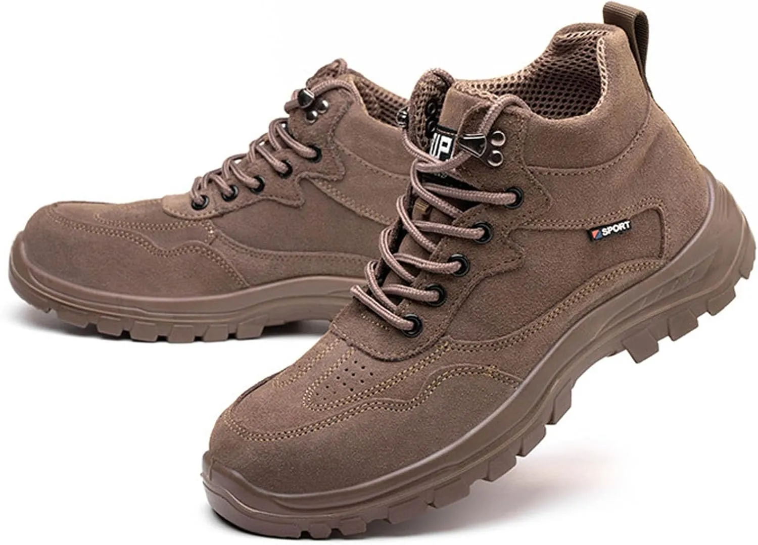 Work Boots for Men Lightweight Tactical Military Boots Suede Leather Safety Steel Toe Work shoes