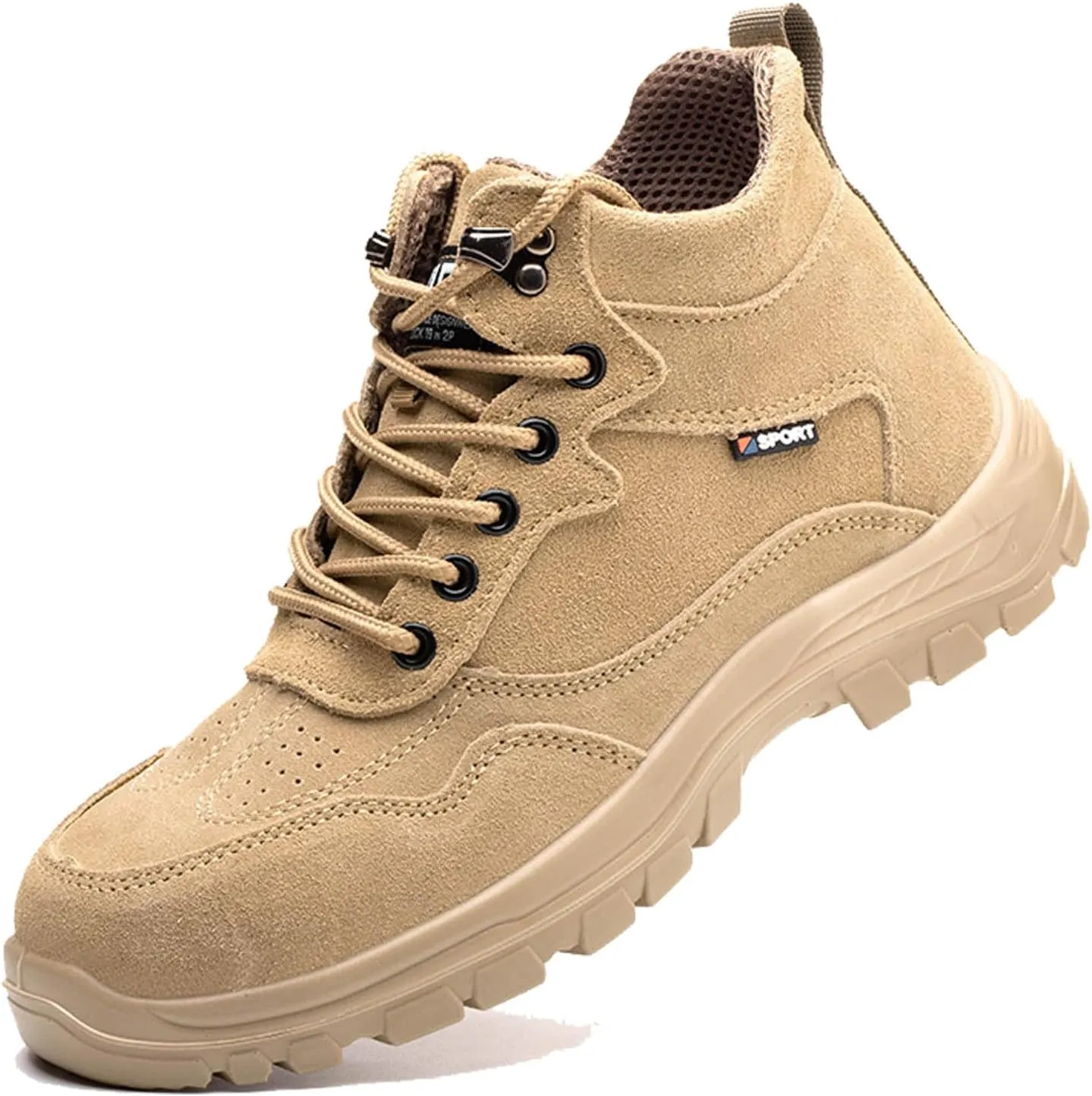 Work Boots for Men Lightweight Tactical Military Boots Suede Leather Safety Steel Toe Work shoes