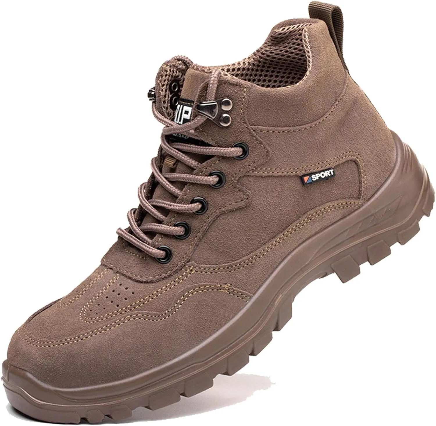 Work Boots for Men Lightweight Tactical Military Boots Suede Leather Safety Steel Toe Work shoes