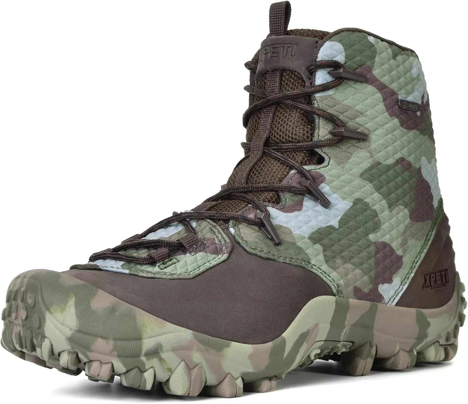 XPETI Mens Bravo Leather Waterproof Military Tactical Boot