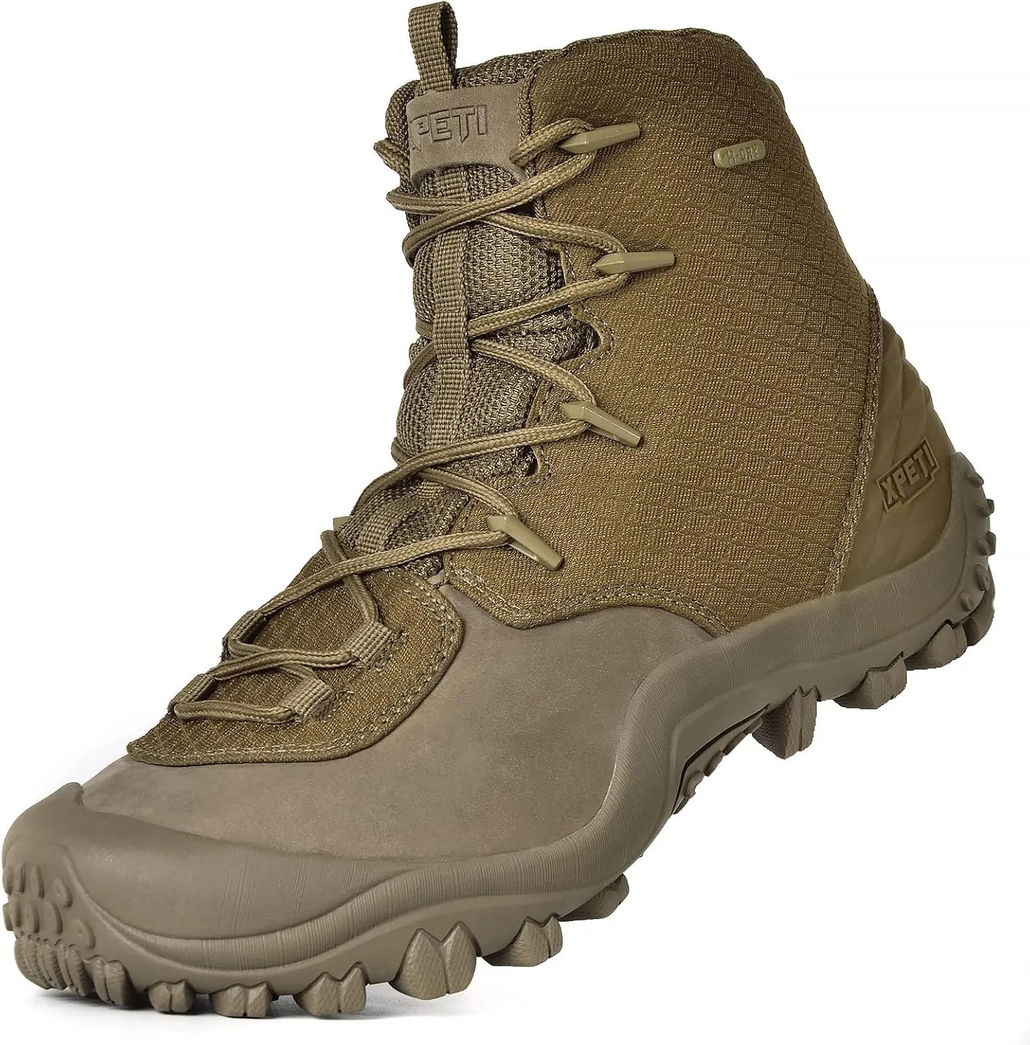 XPETI Mens Bravo Leather Waterproof Military Tactical Boot