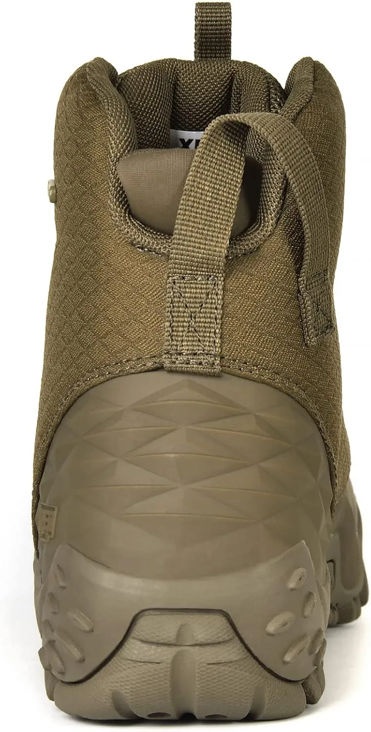 XPETI Mens Bravo Leather Waterproof Military Tactical Boot