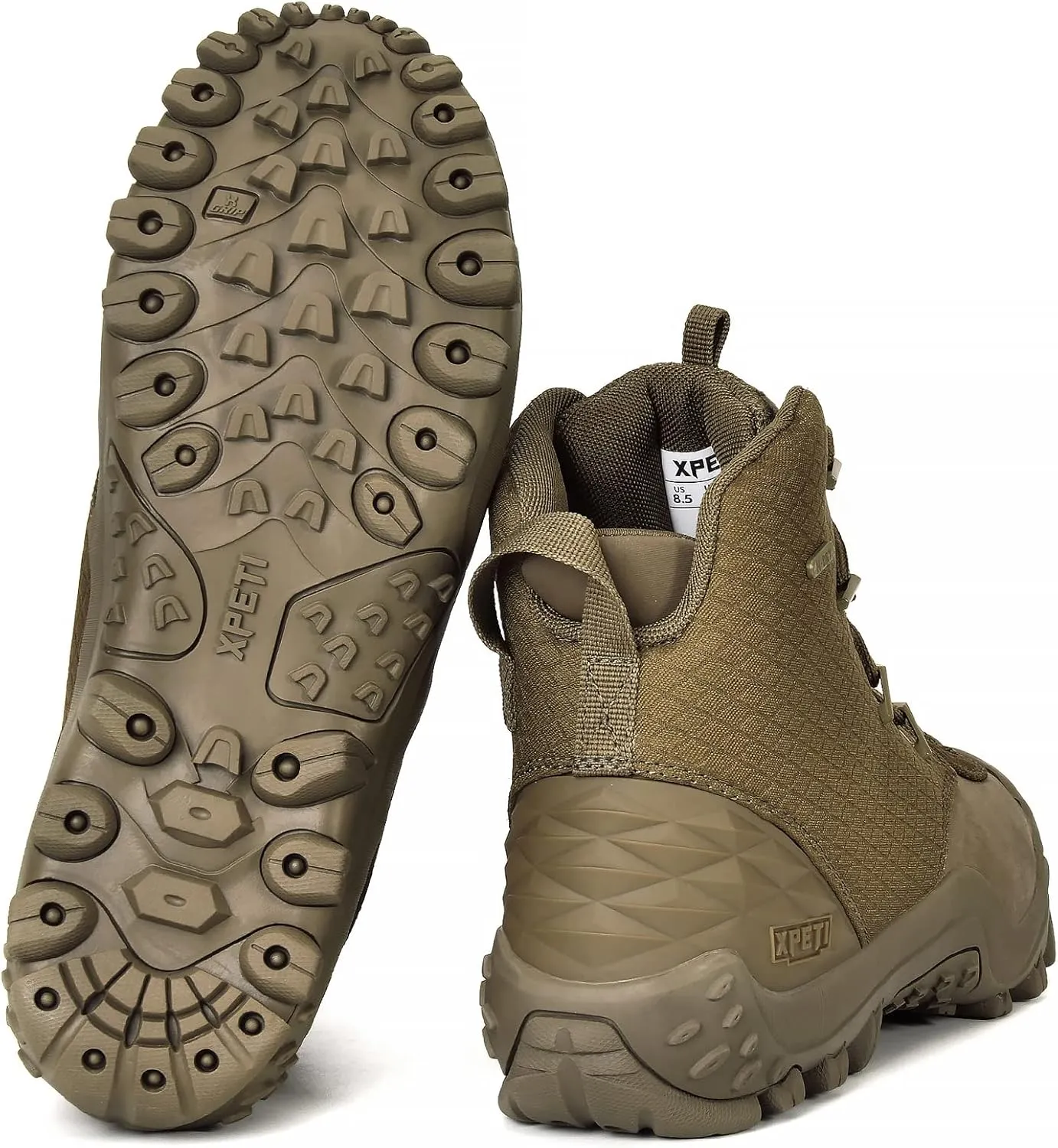 XPETI Mens Bravo Leather Waterproof Military Tactical Boot