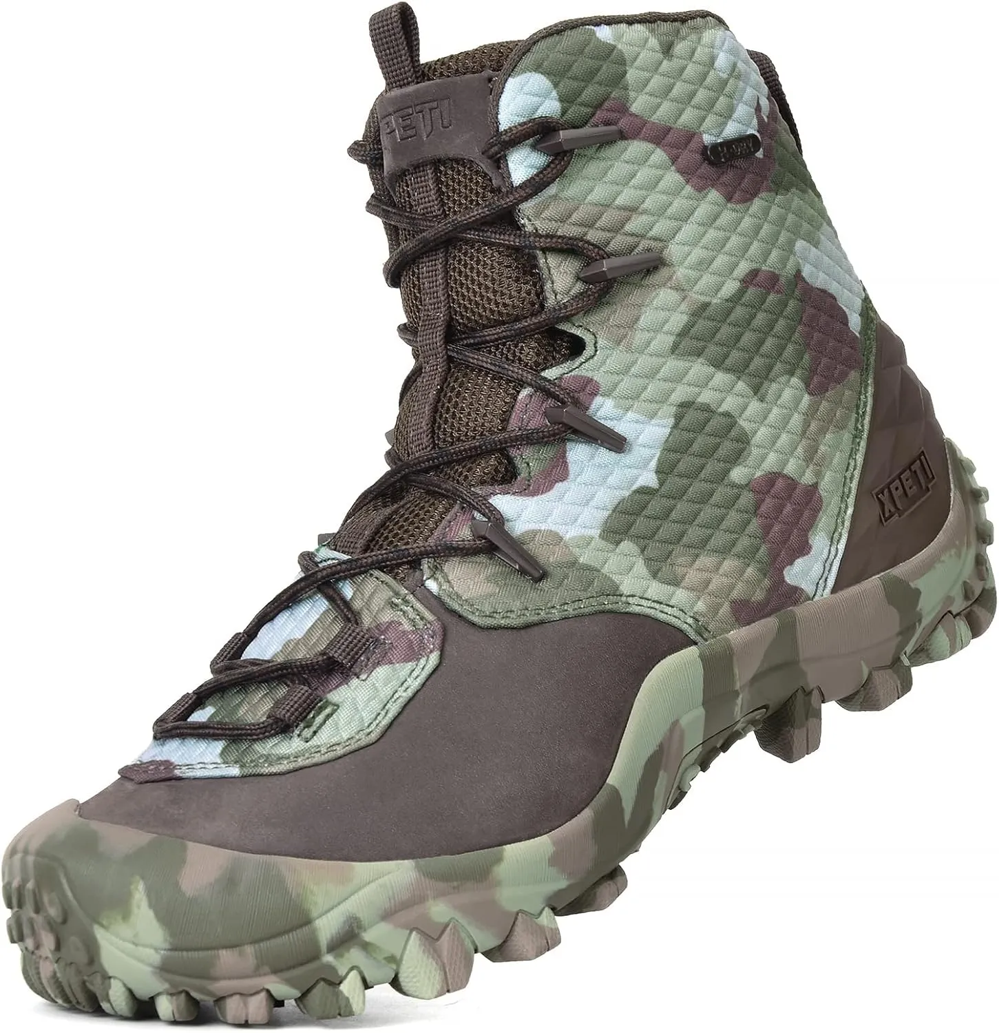 XPETI Mens Bravo Leather Waterproof Military Tactical Boot