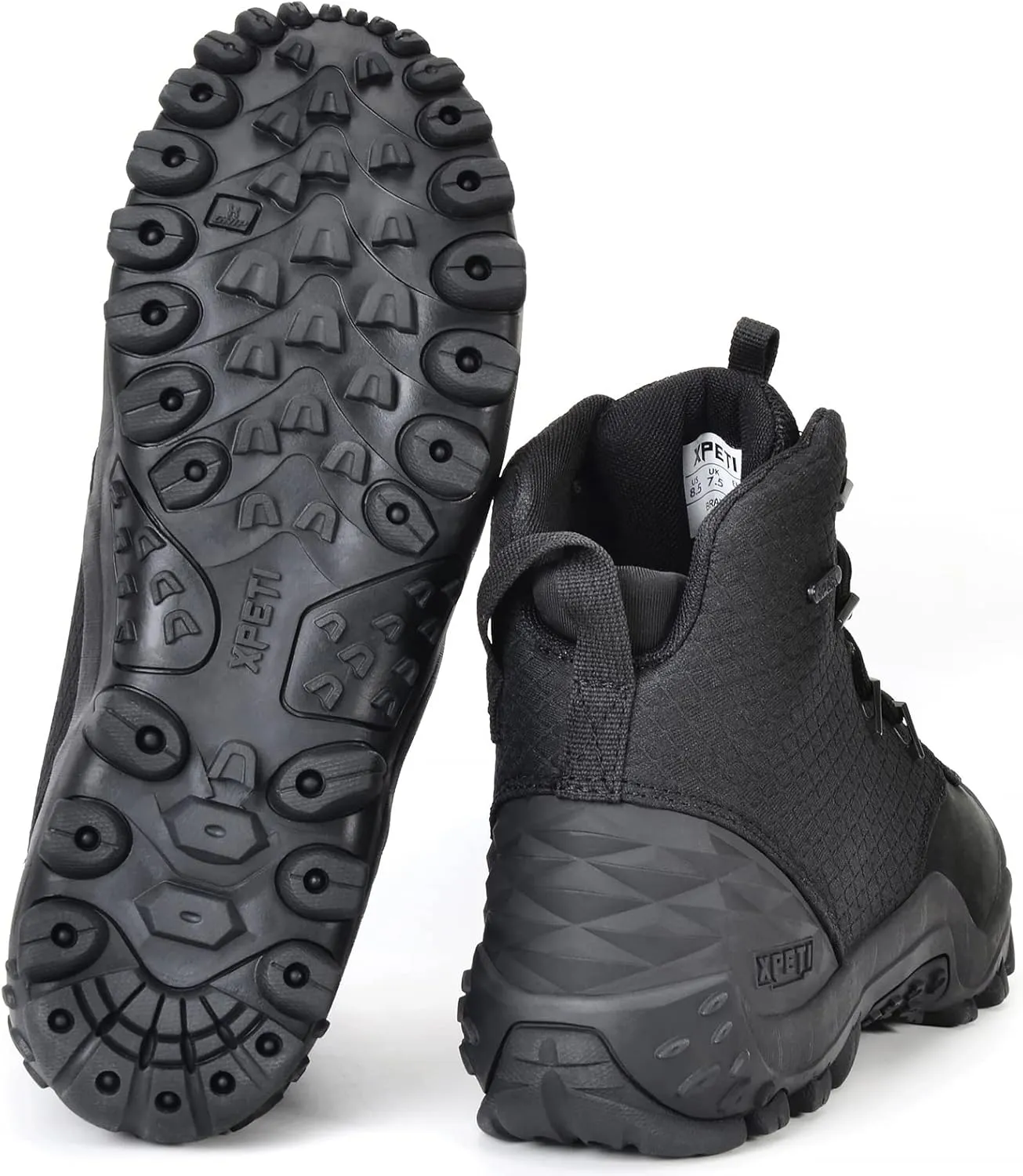 XPETI Mens Bravo Leather Waterproof Military Tactical Boot