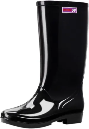 ZHOUYF Women Waterproof Rubber Rain Shoes PVC Non-Slip Garden Shoes Work Ankle Boots Mid Calf Rain Boots Outdoor Car Wash Footwear