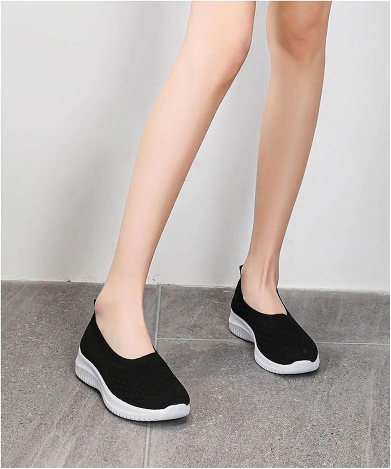 ZWRXW Sneakers for Women Walking Shoes Slip On Sneakers Non Slip Walking Breathable Mesh Work Casual Lightweight Tennis Workout Shoes Orthopedic Breathable Soft Shoe