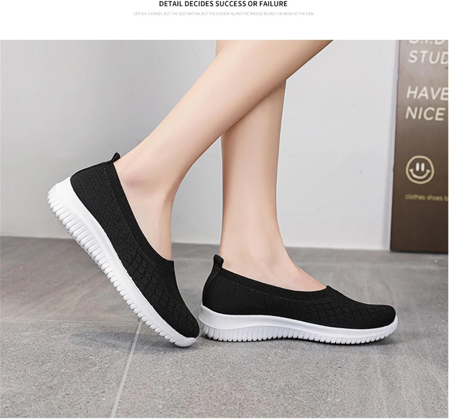 ZWRXW Sneakers for Women Walking Shoes Slip On Sneakers Non Slip Walking Breathable Mesh Work Casual Lightweight Tennis Workout Shoes Orthopedic Breathable Soft Shoe